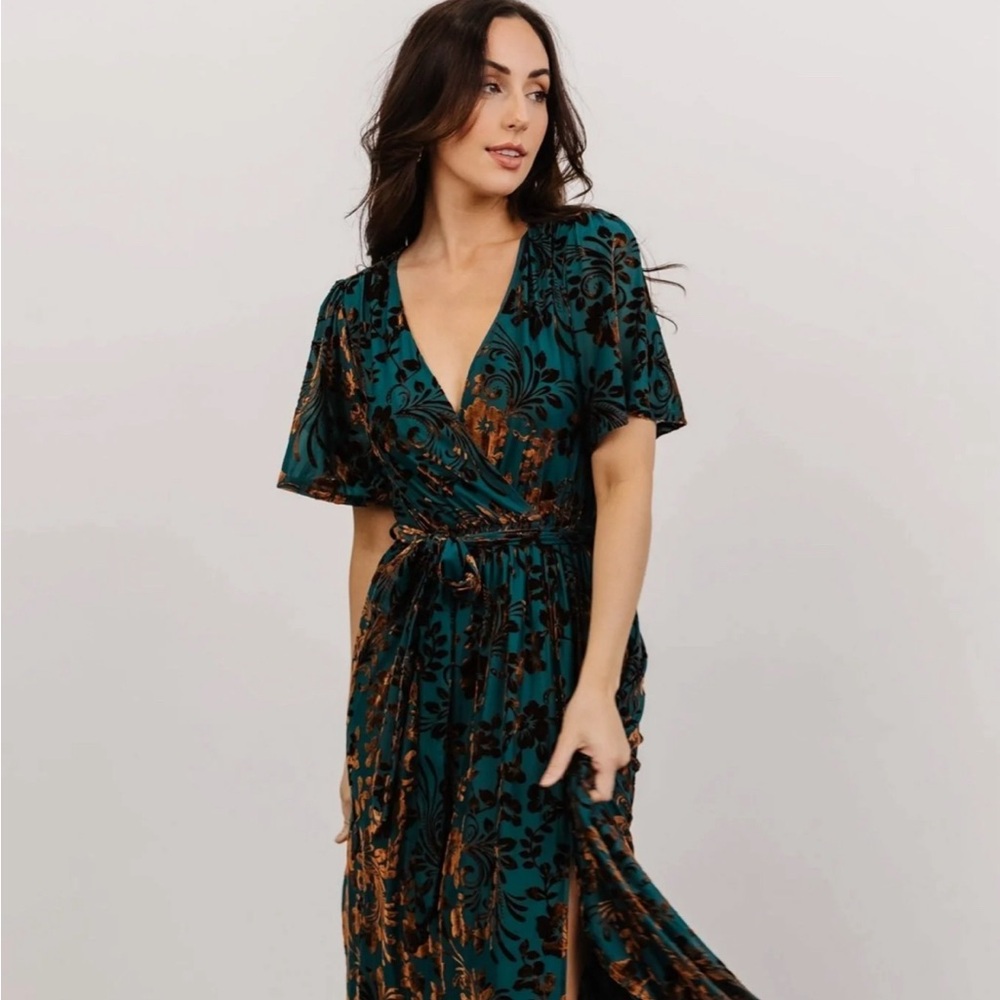 Baltic Born Teal and Black Maxi Dress